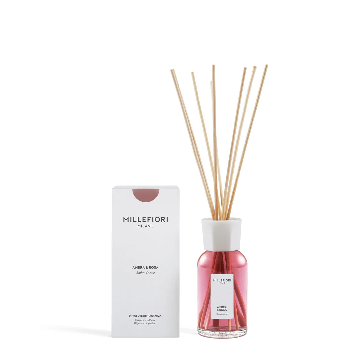 Millefiori Milano Diffusore a Bastoncini Ambra & Rosa 250ml Tuttocasa Domodossola