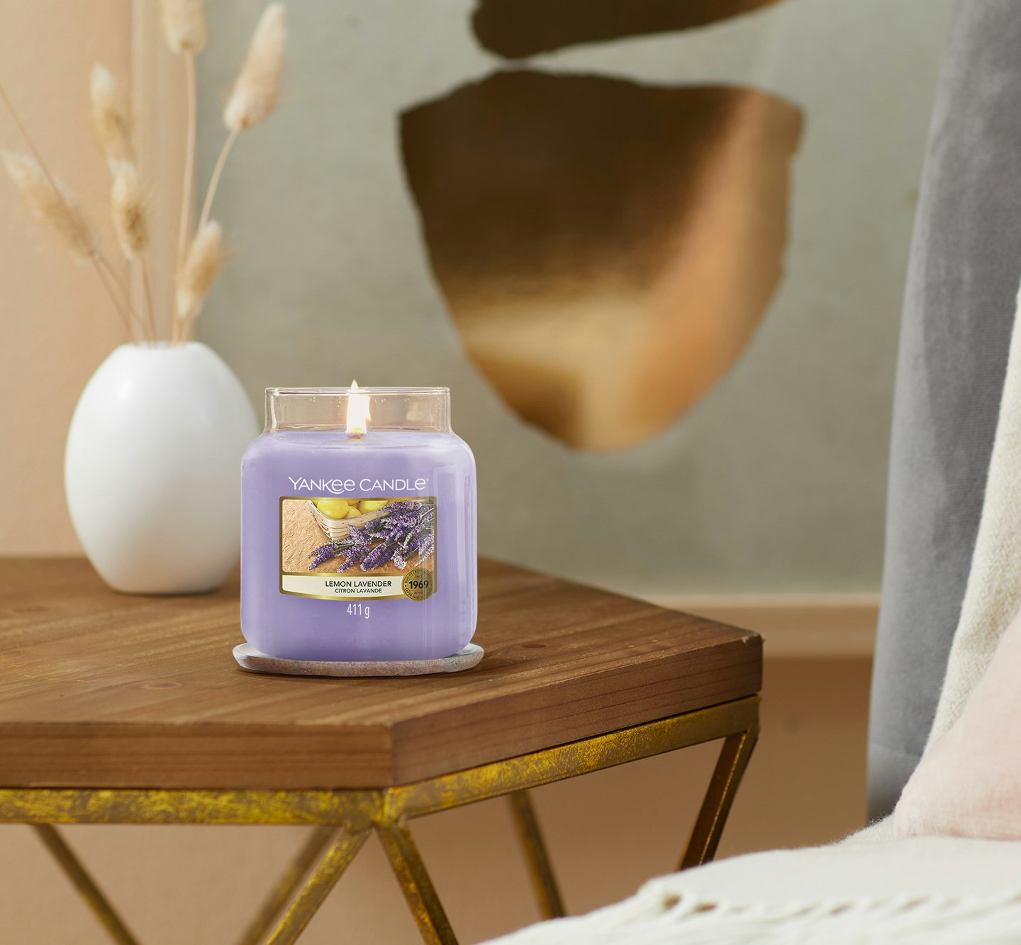 Yankee Candle Lemon Lavender candela profumata giara media dettaglio | Tuttocasa Domodossola