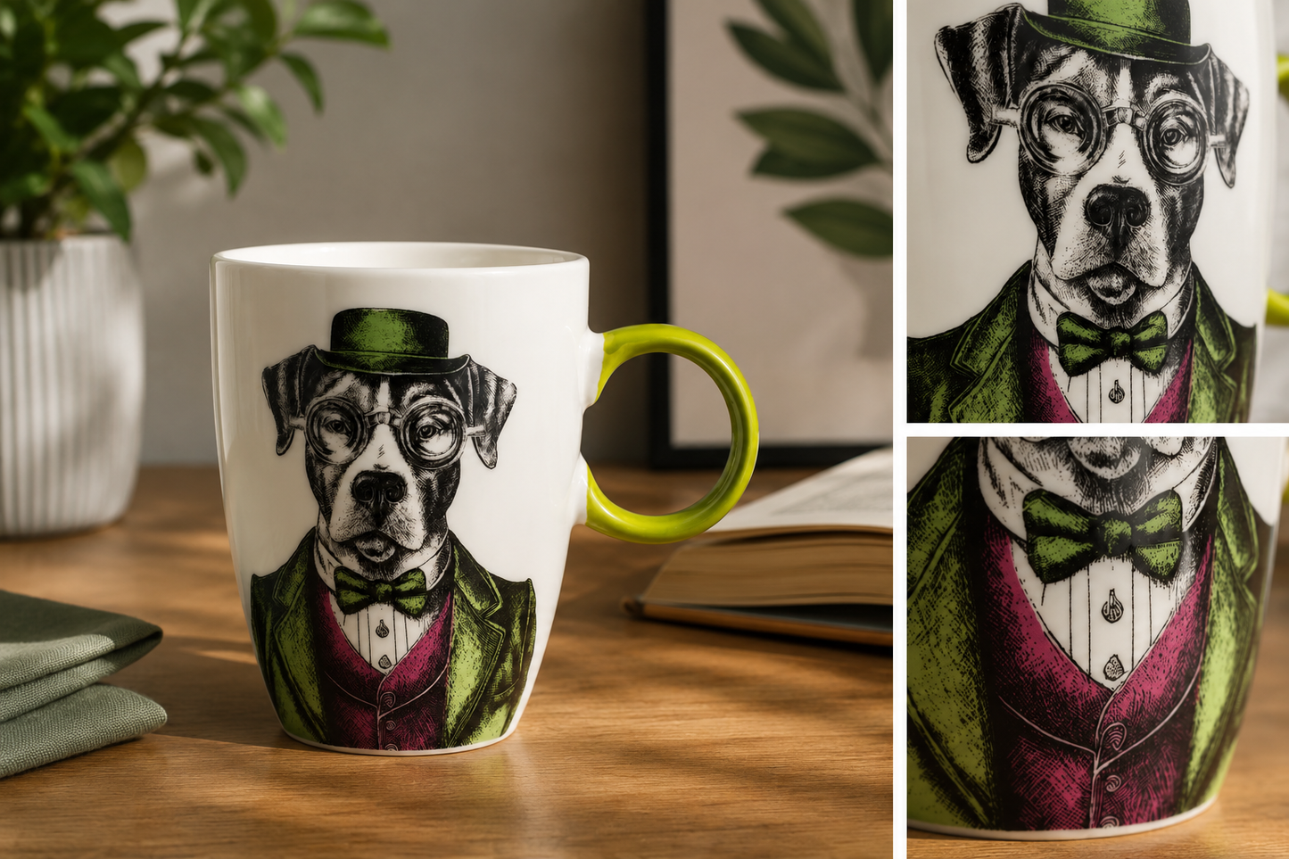 Dettaglio Egan Human Essence Mug Cane Friendship manico verde lime – Tuttocasa Domodossola