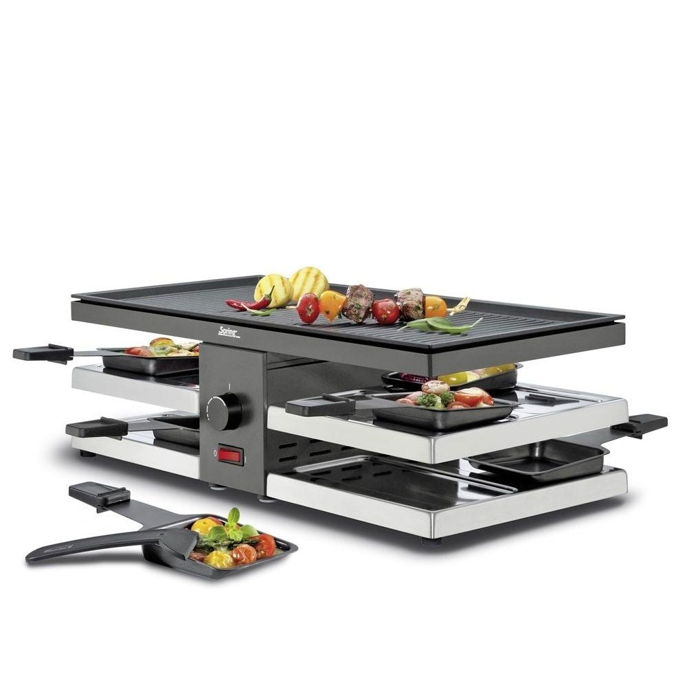 Spring Raclette 8 Fun in uso con grill e padelle — Tuttocasa Domodossola