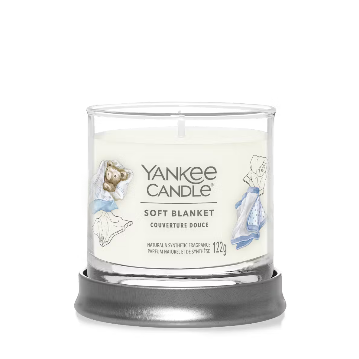 Yankee Candle Soft Blanket candela piccola dettaglio fragranza bergamotto cashmere | Tuttocasa Domodossola