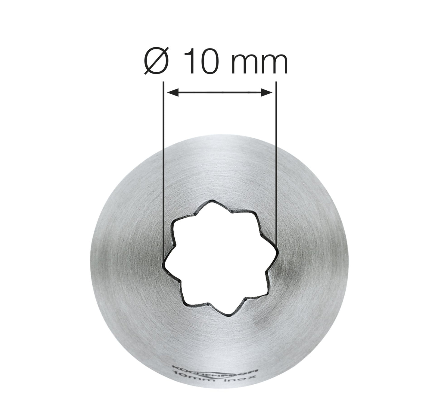 Beccuccio stella Küchenprofi Bake 10 mm inox dettaglio apertura frontale | Tuttocasa Domodossola