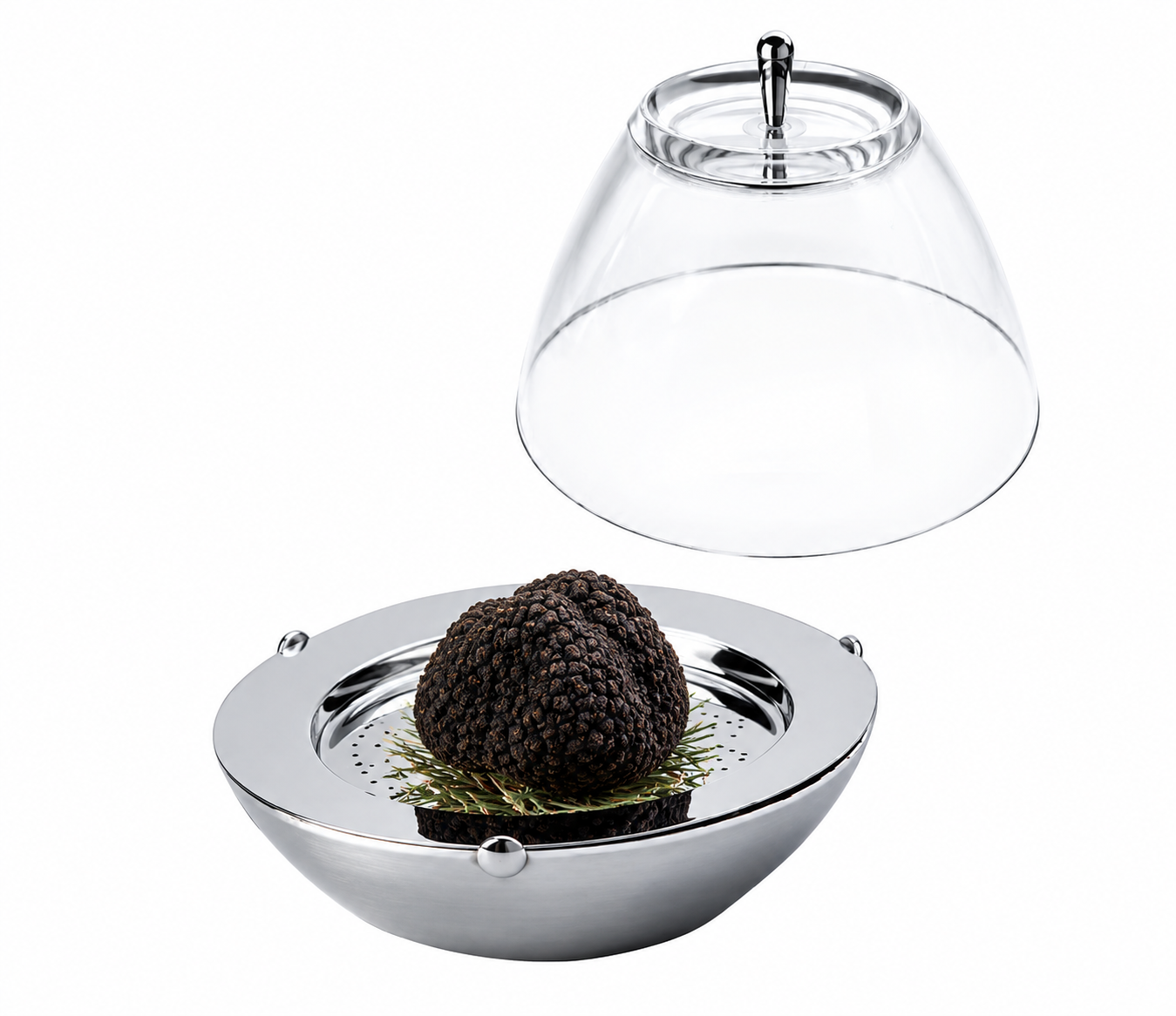 Mepra porta tartufi 12 cm inox con coperchio trasparente chiuso | Tuttocasa Domodossola