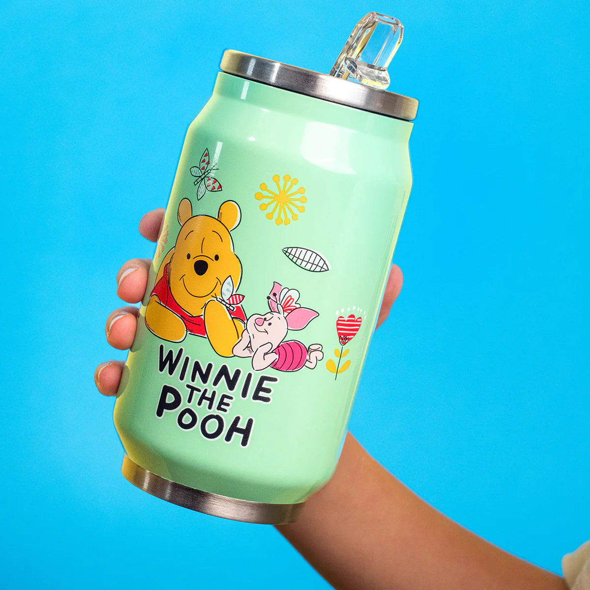 Egan Borraccia Termica Lattina Winnie The Pooh verde menta tenuta in mano — Tuttocasa Domodossola