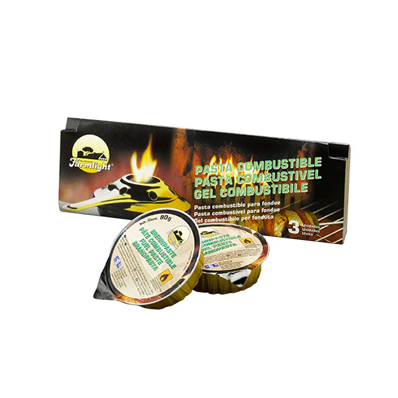 Farmlight pasta combustibile gel rechaud fonduta 3 pezzi 80g - Tuttocasa Domodossola
