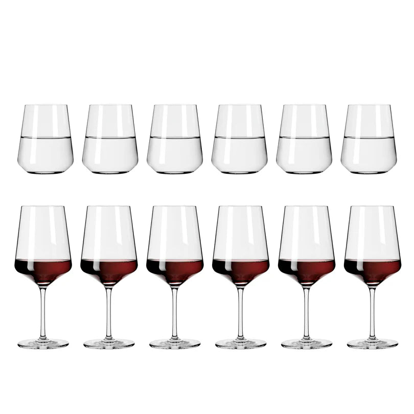 Set 12 pezzi Ritzenhoff Lichtweiss 6 calici vino rosso e 6 bicchieri acqua su sfondo bianco – Tuttocasa Domodossola