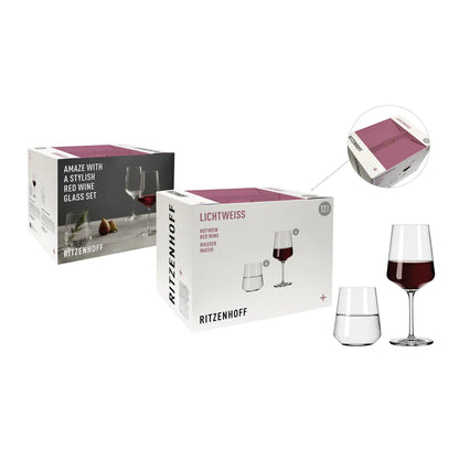 Set Ritzenhoff Lichtweiss Julie Red doppia confezione calici vino rosso e bicchieri acqua – Tuttocasa Domodossola