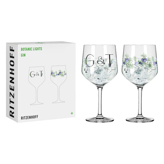 Set 2 calici gin tonic Ritzenhoff Botanic Lights con decori botanici estivi e confezione regalo – Tuttocasa Domodossola