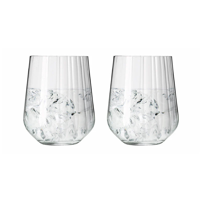 Set 2 tumbler gin tonic Ritzenhoff Sternschliff con struttura a rilievo vintage e ghiaccio – Tuttocasa Domodossola