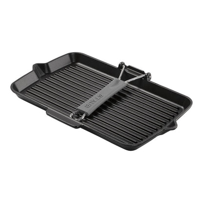 Staub bistecchiera rettangolare 34x21 cm dettaglio becchi raccogligocce ghisa smaltata | Tuttocasa Domodossola