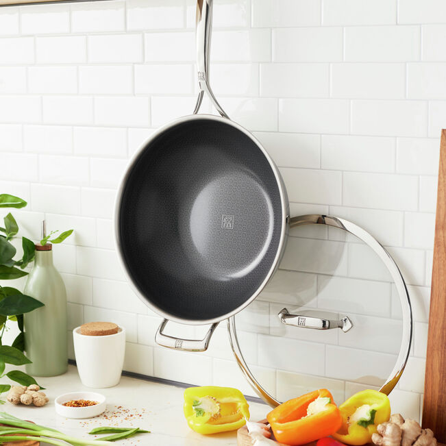 Zwilling Peak Wok 30 cm acciaio inox Ceraforce HyCoat PFAS FREE - Tuttocasa Domodossola