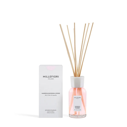 Millefiori Milano Diffusore Magnolia Blossom & Wood 250ml vetro rattan - Tuttocasa Domodossola