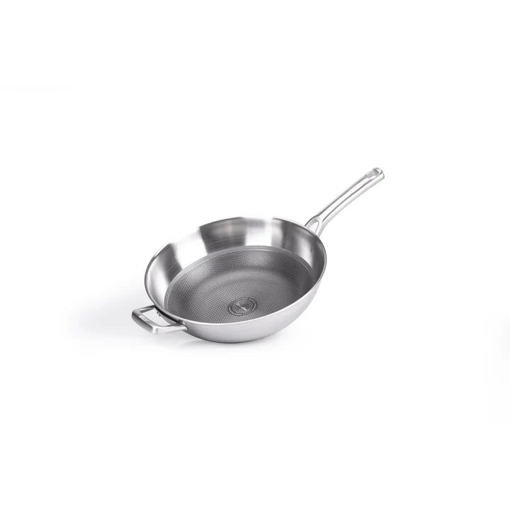 Berndes Tricion Wok 32 cm dettaglio griglia protettiva 3D e coperchio vetro - Tuttocasa Domodossola