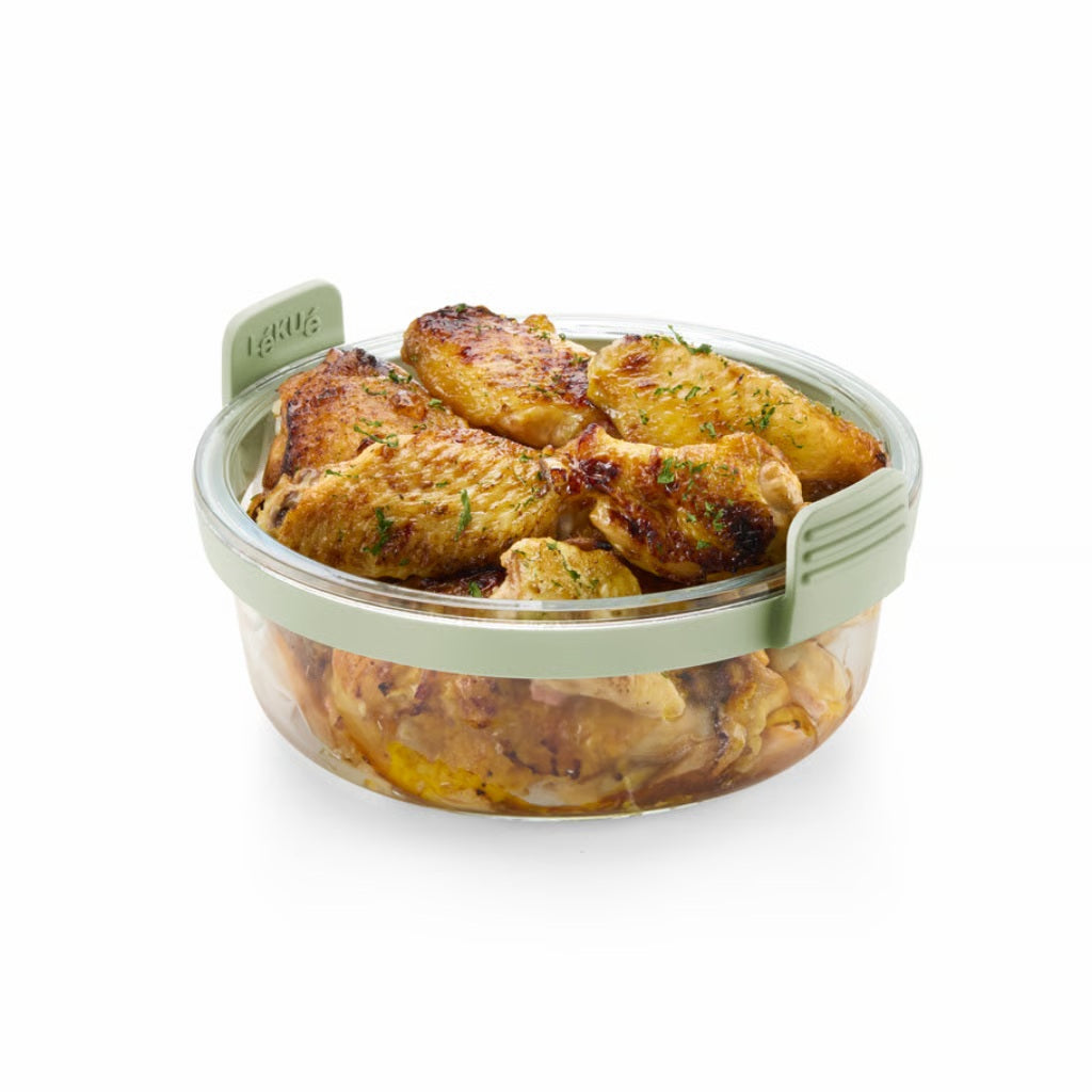 Lekuè pirofila rotonda in vetro borosilicato con verdure arrostite nel cestello friggitrice – Tuttocasa Domodossola