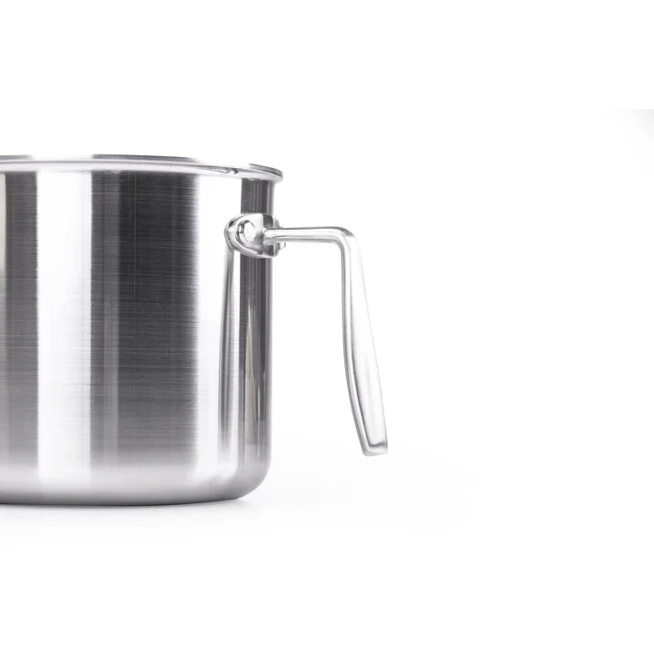Berndes Tricion Bollilatte 14 cm dettaglio manico acciaio inox doppia rivettatura - Tuttocasa Domodossola