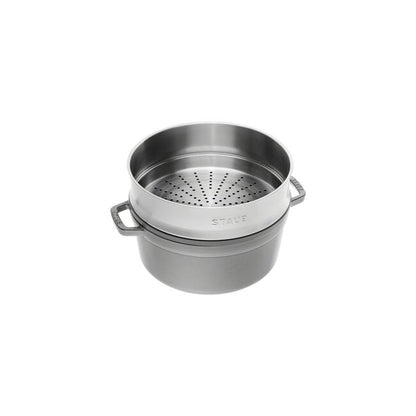 Staub Cocotte Rotonda 26 cm Grigio Grafite con cestello vapore – Tuttocasa Domodossola