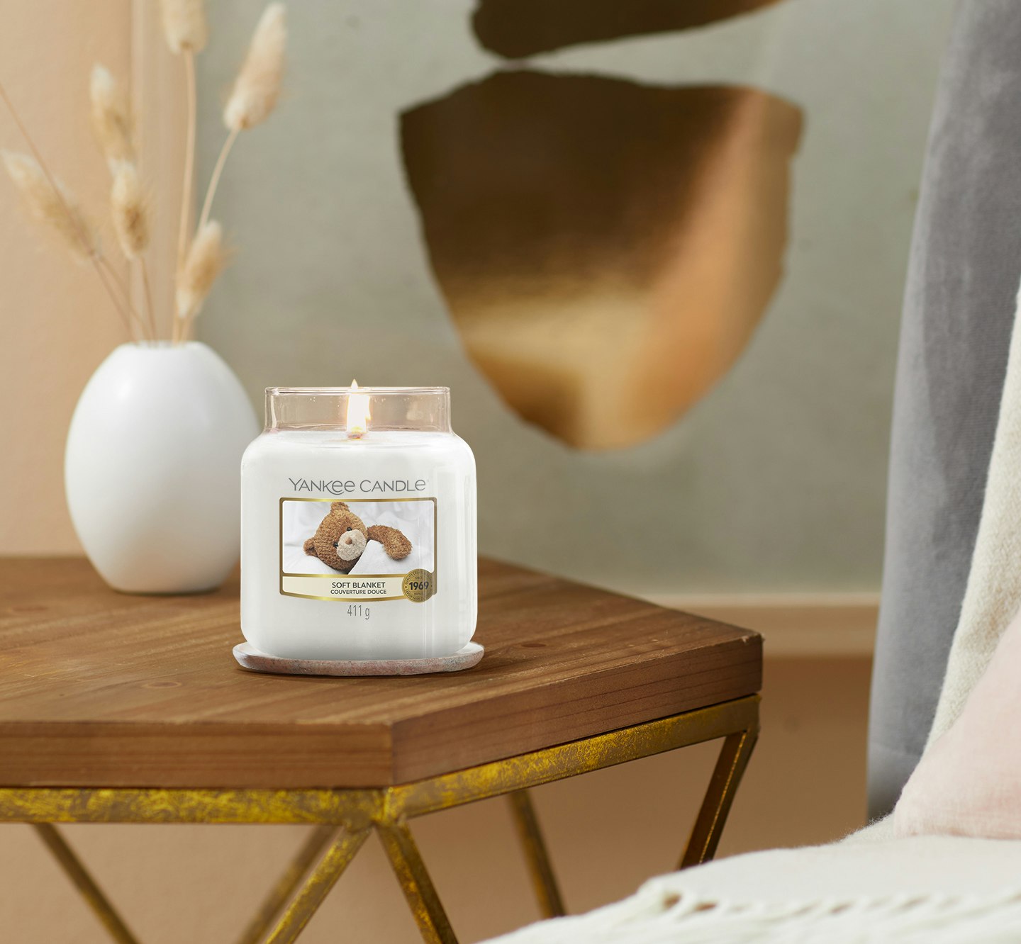Yankee Candle Soft Blanket candela profumata giara grande dettaglio doppio stoppino | Tuttocasa Domodossola