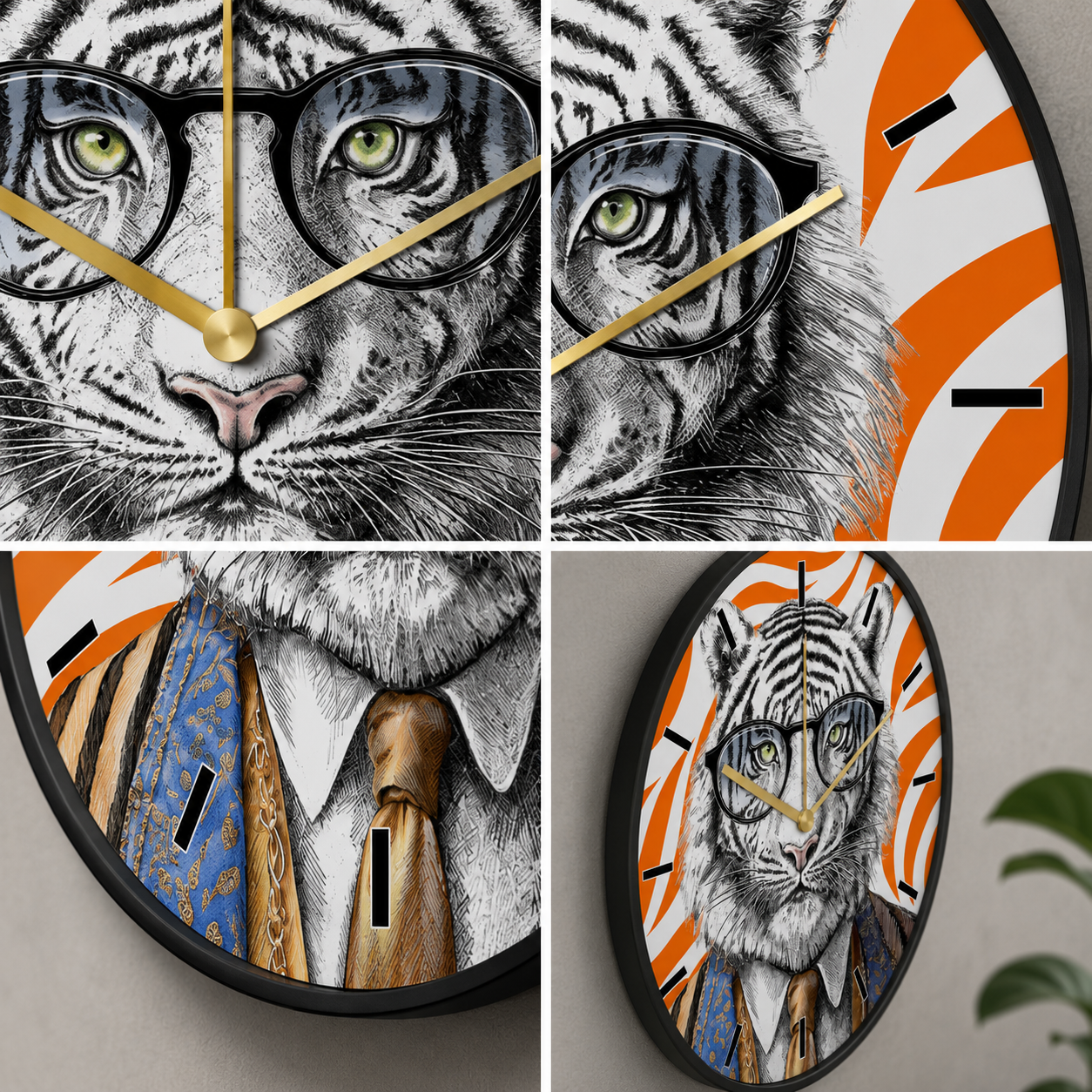 Dettaglio Egan Human Essence Orologio Tigre Courage lancette dorate – Tuttocasa Domodossola