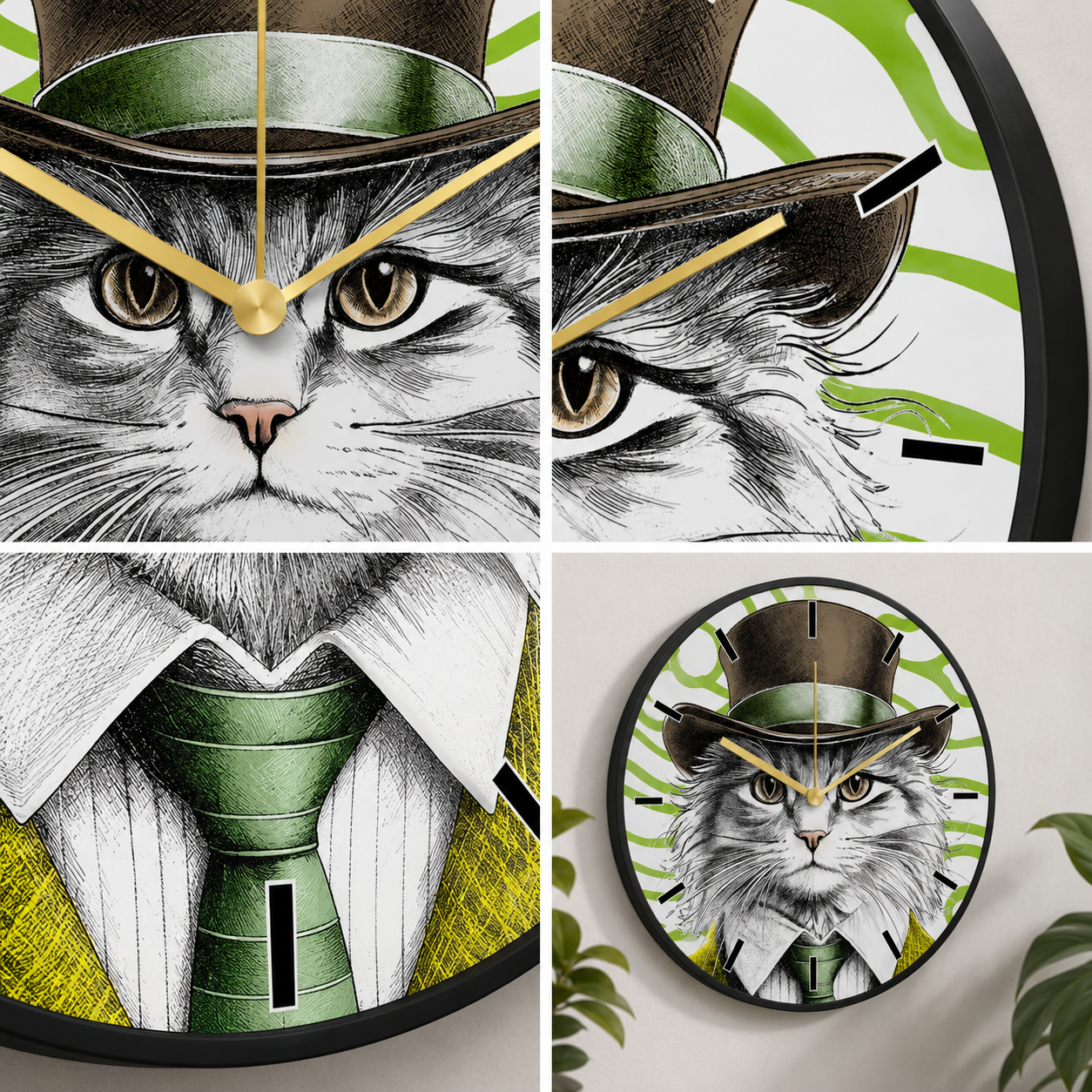 Dettaglio Egan Human Essence Orologio Gatto Independence lancette dorate – Tuttocasa Domodossola