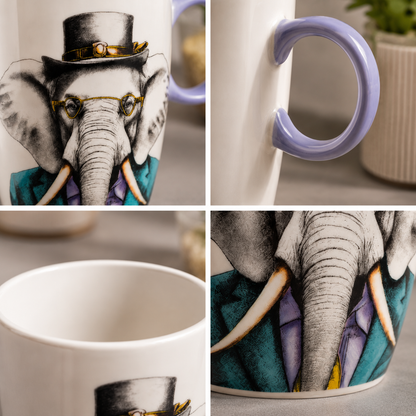 Dettaglio Egan Human Essence Mug Elefante Wisdom manico lilla – Tuttocasa Domodossola
