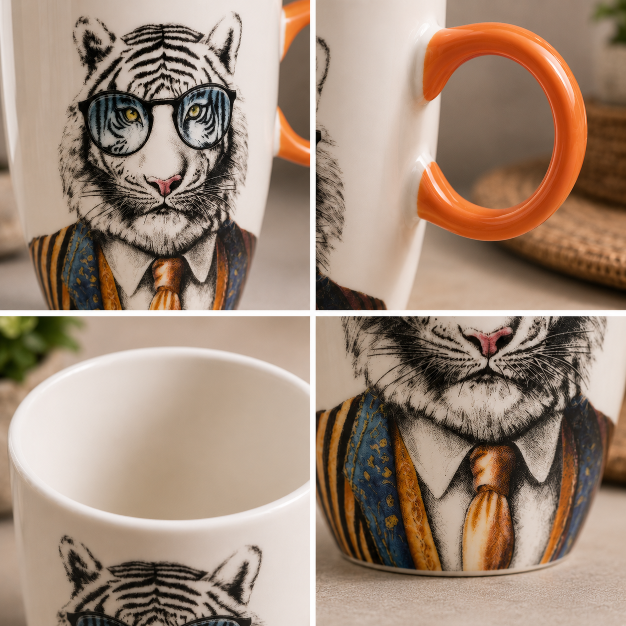 Dettaglio Egan Human Essence Mug Tigre Courage manico arancione – Tuttocasa Domodossola