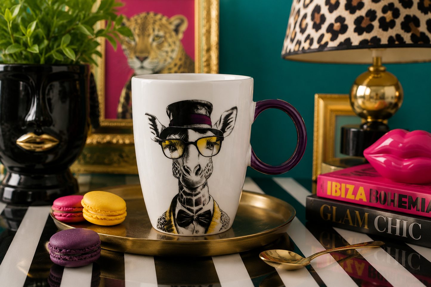 Egan Human Essence Mug Giraffa Far-Sightedness 430 ml con macarons e decorazioni – Tuttocasa Domodossola