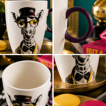 Dettaglio Egan Human Essence Mug Giraffa Far-Sightedness manico viola – Tuttocasa Domodossola