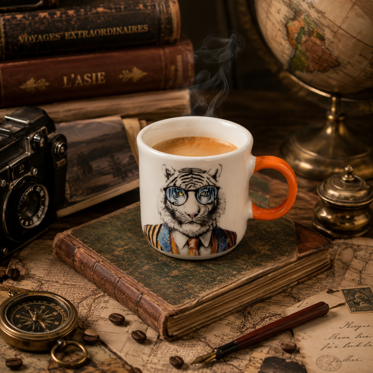 Tazza Caffè Egan Human Essence Tigre Courage con caffè fumante – Tuttocasa Domodossola