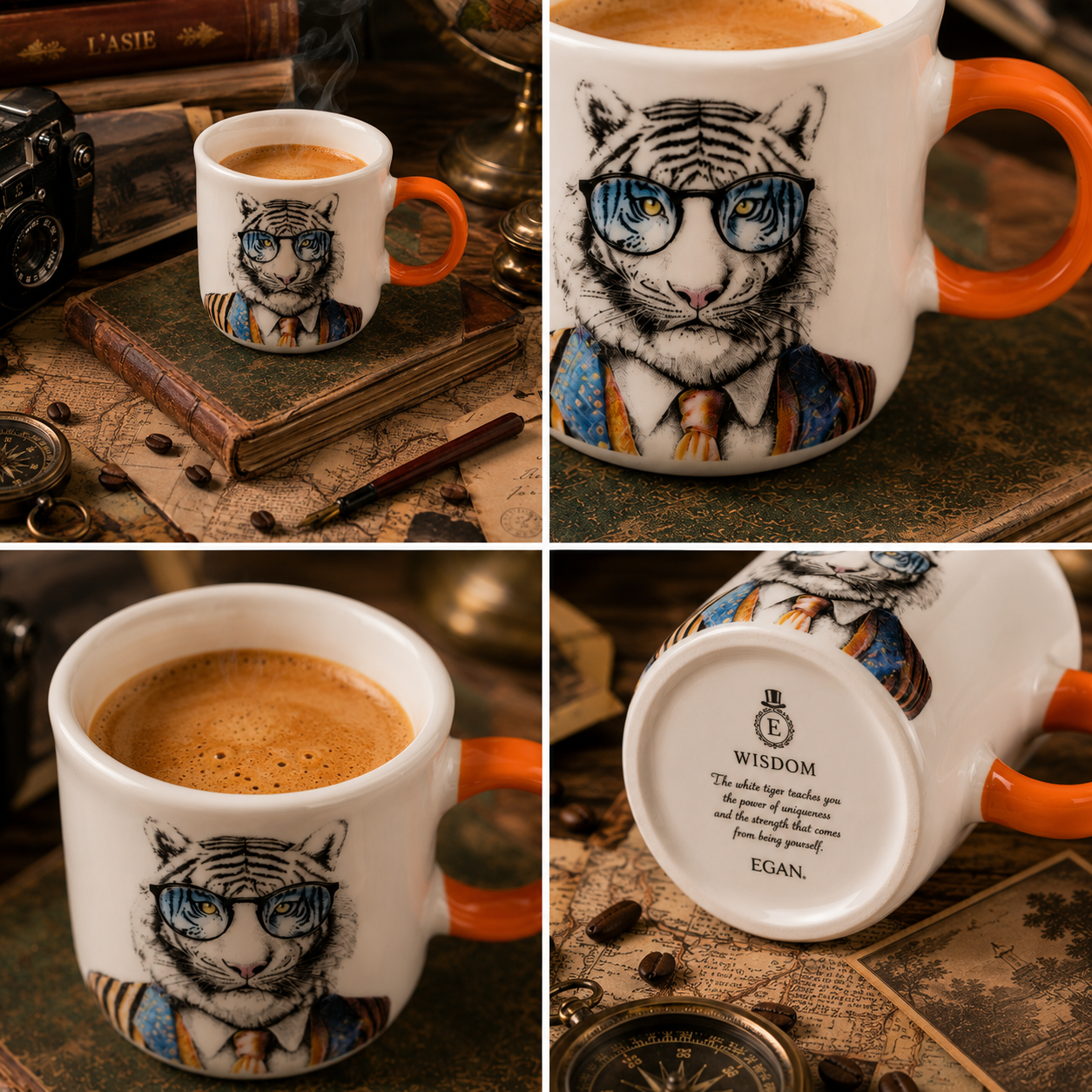 Tazza Caffè Egan Human Essence Tigre Courage 80 ml ambientata – Tuttocasa Domodossola