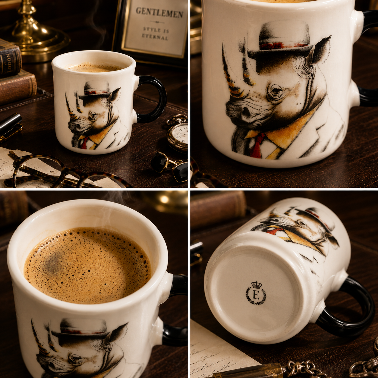 Tazza Caffè Egan Human Essence Rinoceronte Strength 80 ml porcellana manico nero – Tuttocasa Domodossola
