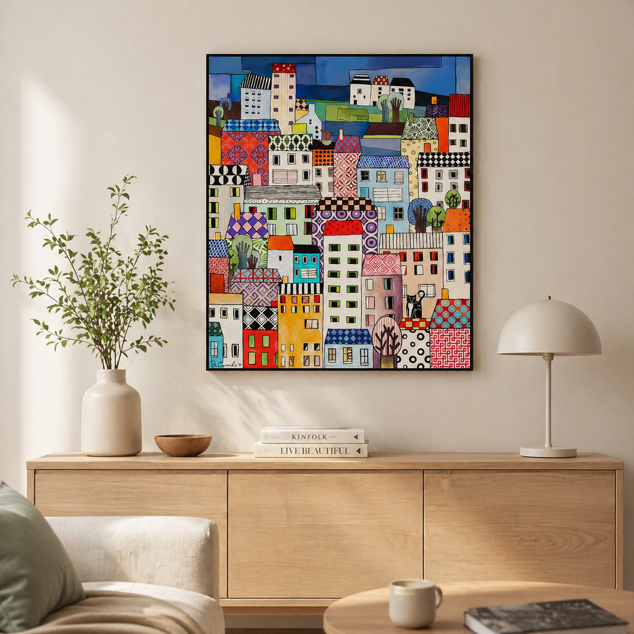 Quadro Egan Paese Mio 100x120 cm arte contemporanea Made in Italy - Tuttocasa Domodossola