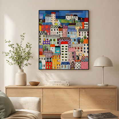 Quadro Egan Paese Mio 100x120 cm arte contemporanea Made in Italy - Tuttocasa Domodossola