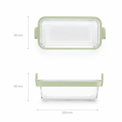 Lekuè set 2 pirofile rettangolari in vetro trasparente con bordo silicone verde – Tuttocasa Domodossola
