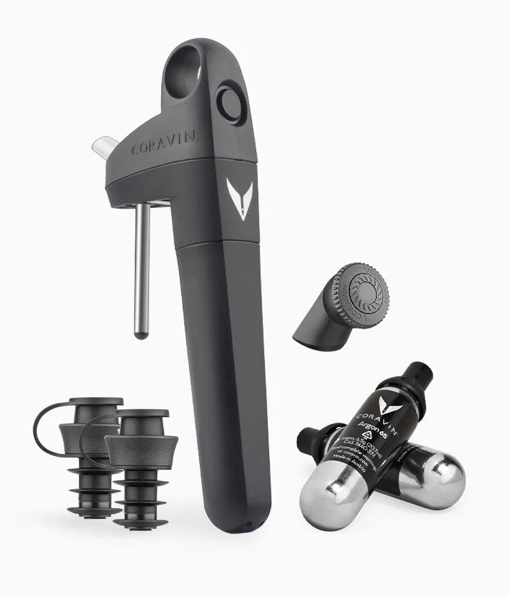 Coravin Pivot+ finitura nera opaca design premium - Tuttocasa Domodossola