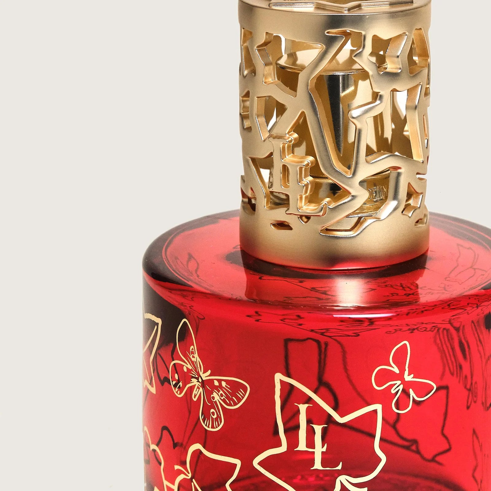 Maison Berger Lolita Lempicka Sweet lampada catalitica dettaglio vetro rosso coprifiamma dorato | Tuttocasa Domodossola