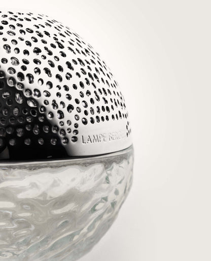 Maison Berger Lampe Gravity Trasparente vista completa coprifiamma argento | Tuttocasa Domodossola