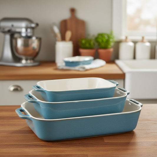 Set pirofile Staub Ceramique 3 pezzi turchese antico - Tuttocasa Domodossola