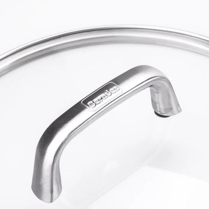 Berndes Tricion Casseruola 20 cm dettaglio manico e coperchio vetro acciaio inox - Tuttocasa Domodossola
