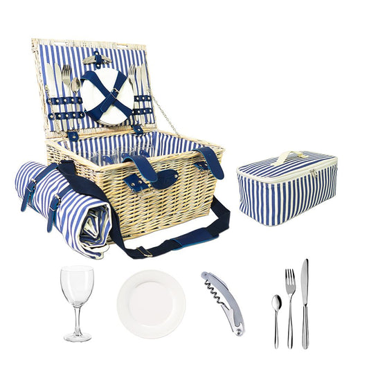WD Lifestyle cestino picnic vimini 4 persone con accessori inclusi – Tuttocasa Domodossola