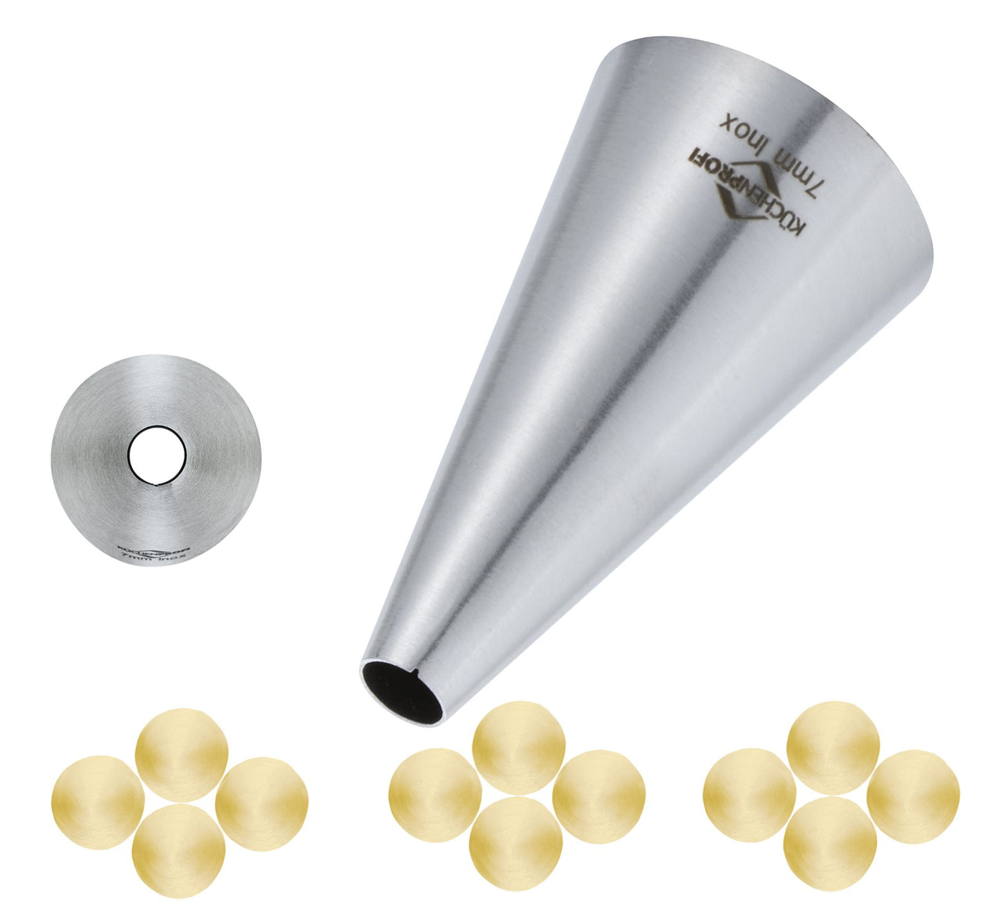 Küchenprofi Bake bocchetta tonda 7 mm inox con esempi ciuffi di crema | Tuttocasa Domodossola