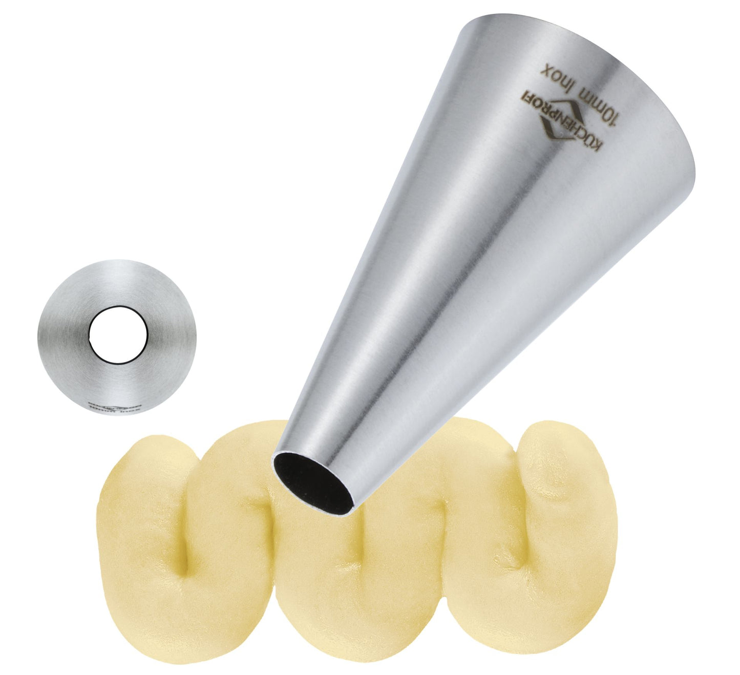 Küchenprofi Bake bocchetta tonda 10 mm inox con esempi decorazioni crema | Tuttocasa Domodossola