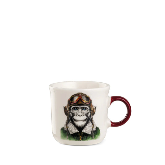 Tazza Caffè Egan Human Essence Scimmia Boldness 80 ml porcellana manico bordeaux – Tuttocasa Domodossola
