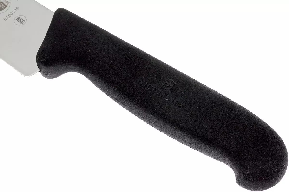 Victorinox Fibrox dettaglio manico antiscivolo nero ergonomico – Tuttocasa Domodossola
