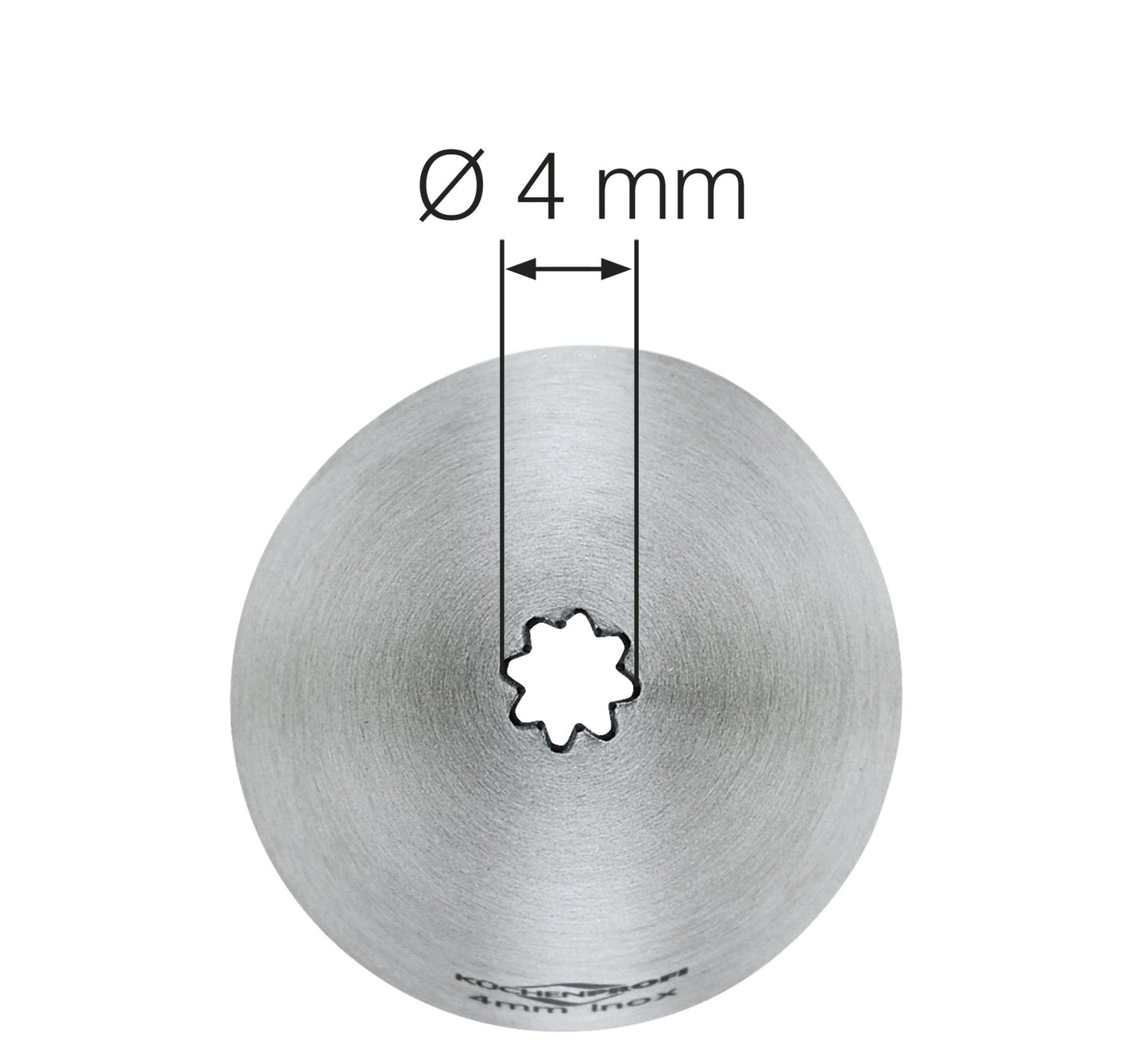 Beccuccio stella Küchenprofi Bake 4 mm inox dettaglio apertura frontale | Tuttocasa Domodossola