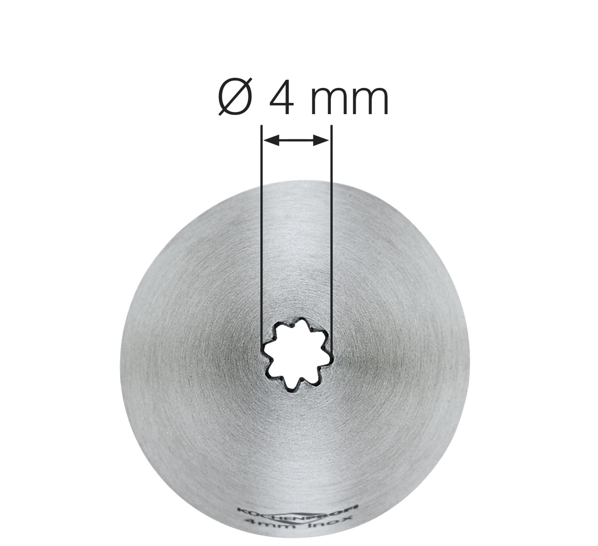 Beccuccio stella Küchenprofi Bake 4 mm inox dettaglio apertura frontale | Tuttocasa Domodossola