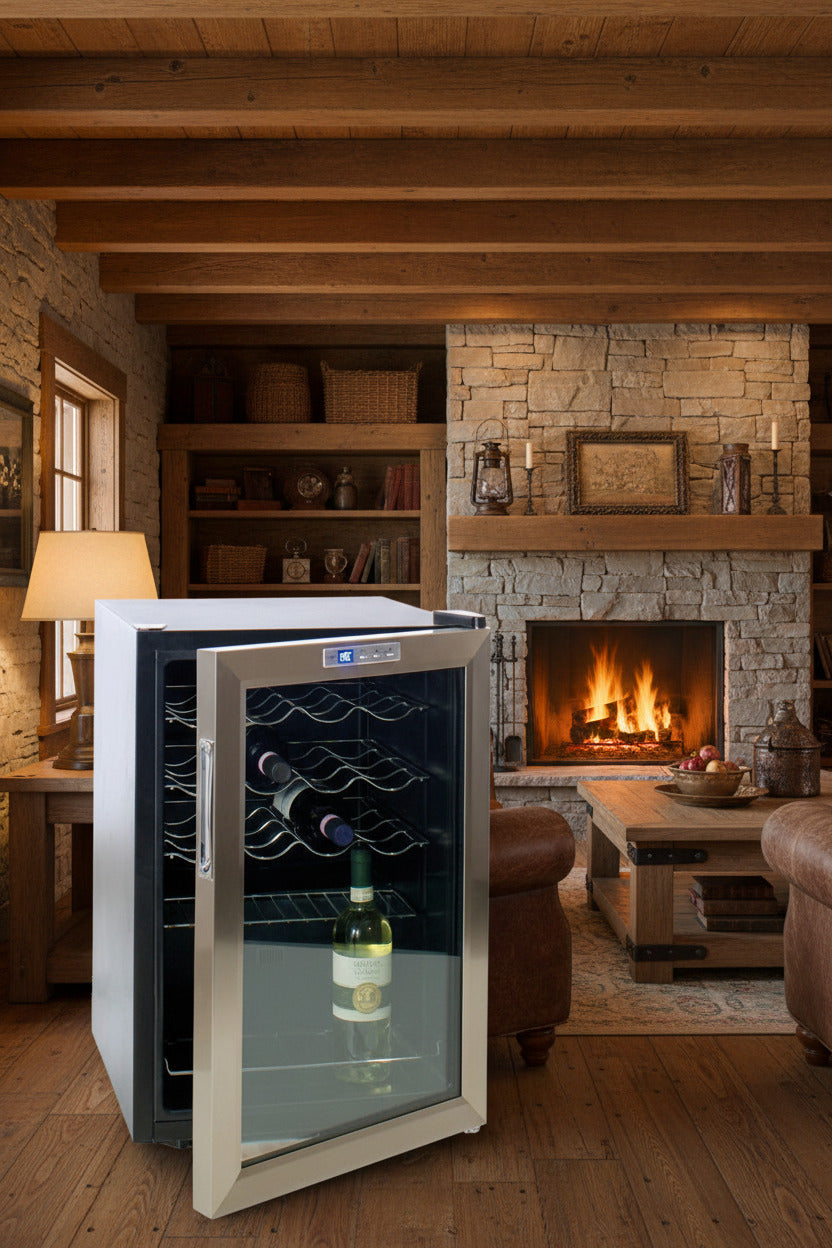 Brandani frigo cantina Techno Collection dettaglio display LCD e ripiani acciaio cromato - Tuttocasa Domodossola