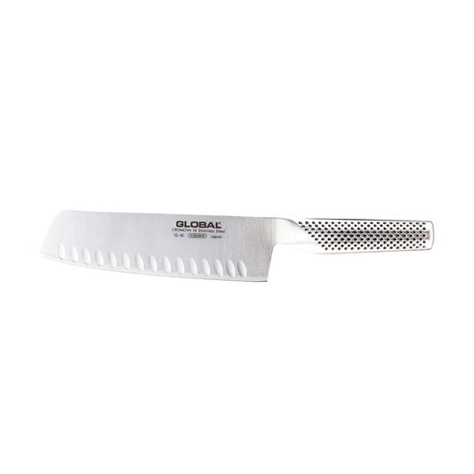 Global G-81 coltello Nakiri verdure 18 cm acciaio Cromova 18 lama alveolata Made in Japan - Tuttocasa Domodossola