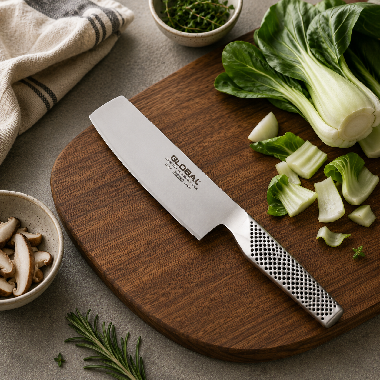 Global G-57 coltello Nakiri verdure lama 18 cm acciaio giapponese – Tuttocasa Domodossola