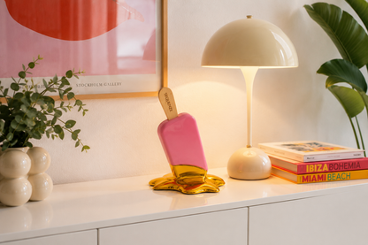 Sequenze Coeur d'Or scultura decorativa gelato rosa ambientazione living – Tuttocasa Domodossola