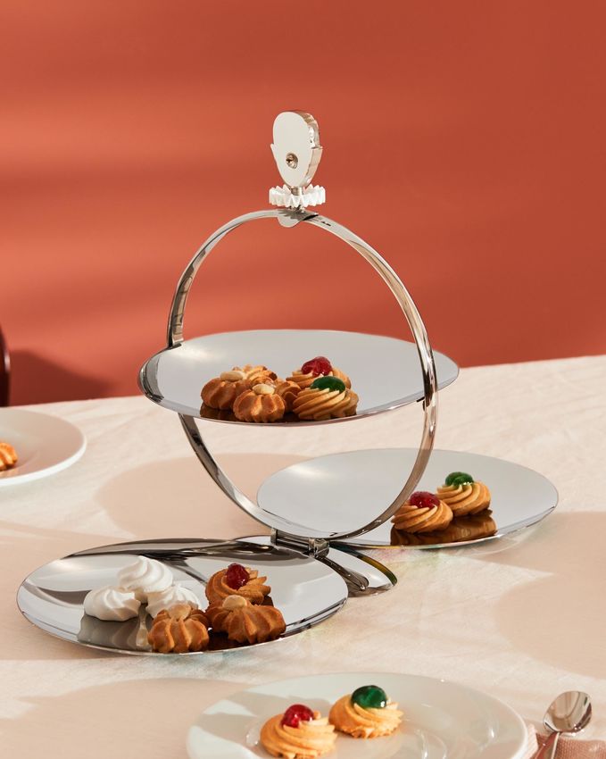 Alessi Fatman MW08 alzata pieghevole aperta servizio tavola decorazione colorata | Tuttocasa Domodossola